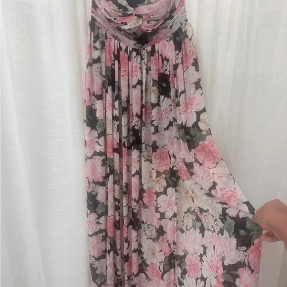 NWT Fashion Nova Strapless Floral Maxi Dress - Picture 4 of 8
